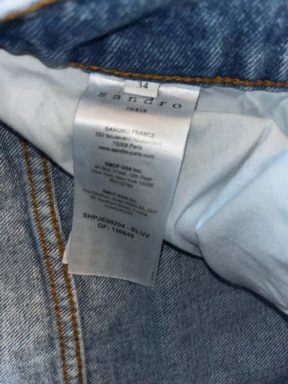 Sandro Paris Men’s blue straight leg jeans - Picture 4 of 4
